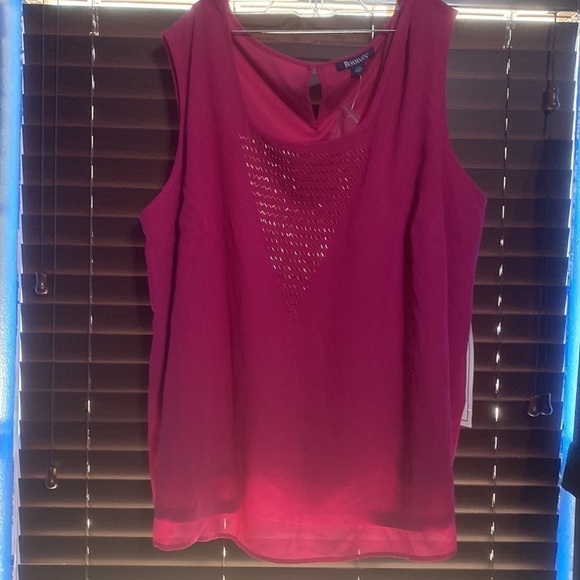 romans Tops - Romans women plus size pink tank top scoop neck 30W